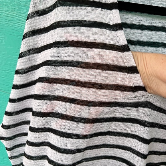 Eileen Fisher Organic Linen Boxy Striped Knit Top Size Large - Picture 4 of 8